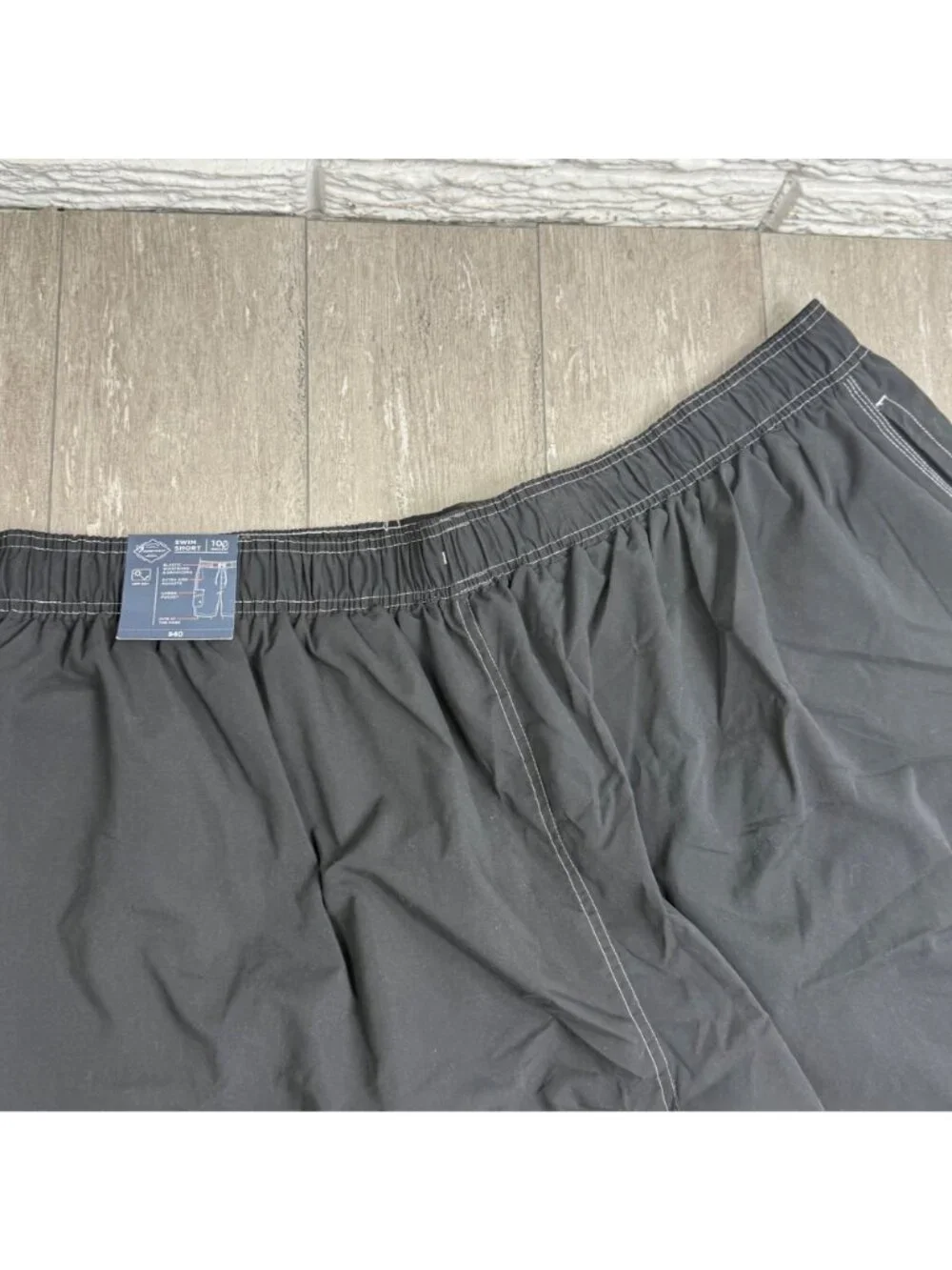 St Johns Bay Mens Dark Charcoal Swim Shorts 10” Inseam Cargo Pocket Size 5XL NWT